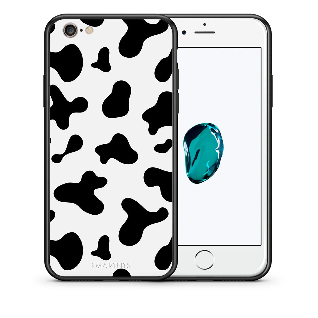 Θήκη iPhone 7/8/SE 2020 Cow Print από τη Smartfits με σχέδιο στο πίσω μέρος και μαύρο περίβλημα | iPhone 7/8/SE 2020 Cow Print case with colorful back and black bezels