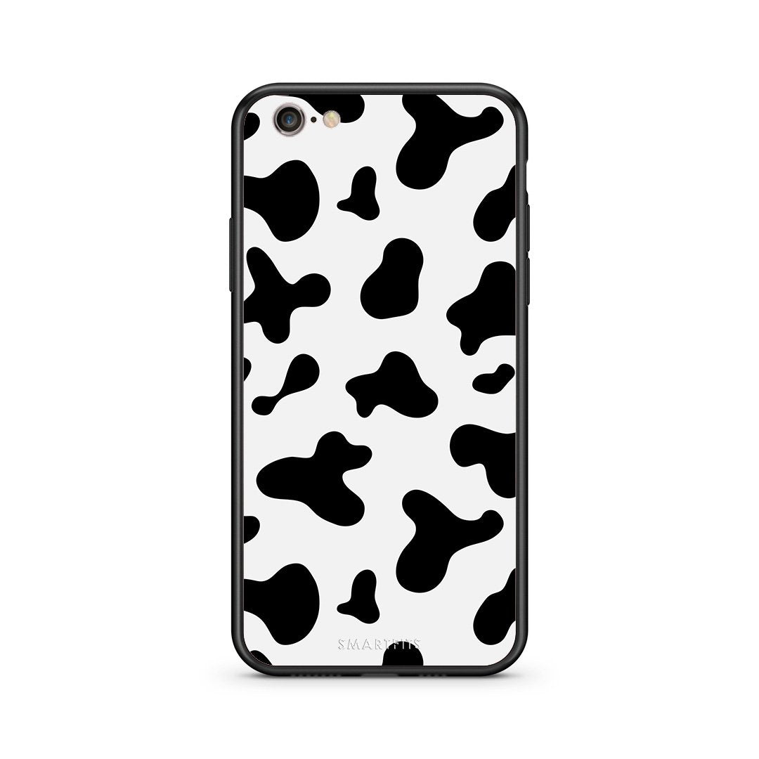 iphone 6 plus 6s plus Cow Print θήκη από τη Smartfits με σχέδιο στο πίσω μέρος και μαύρο περίβλημα | Smartphone case with colorful back and black bezels by Smartfits