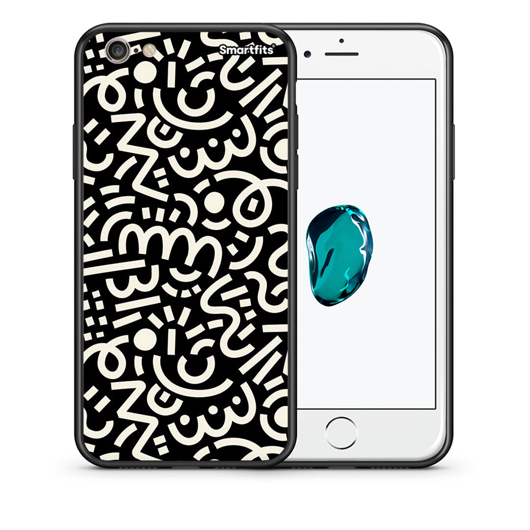 Θήκη iPhone 6 / 6s Doodle Art από τη Smartfits με σχέδιο στο πίσω μέρος και μαύρο περίβλημα | iPhone 6 / 6s Doodle Art case with colorful back and black bezels