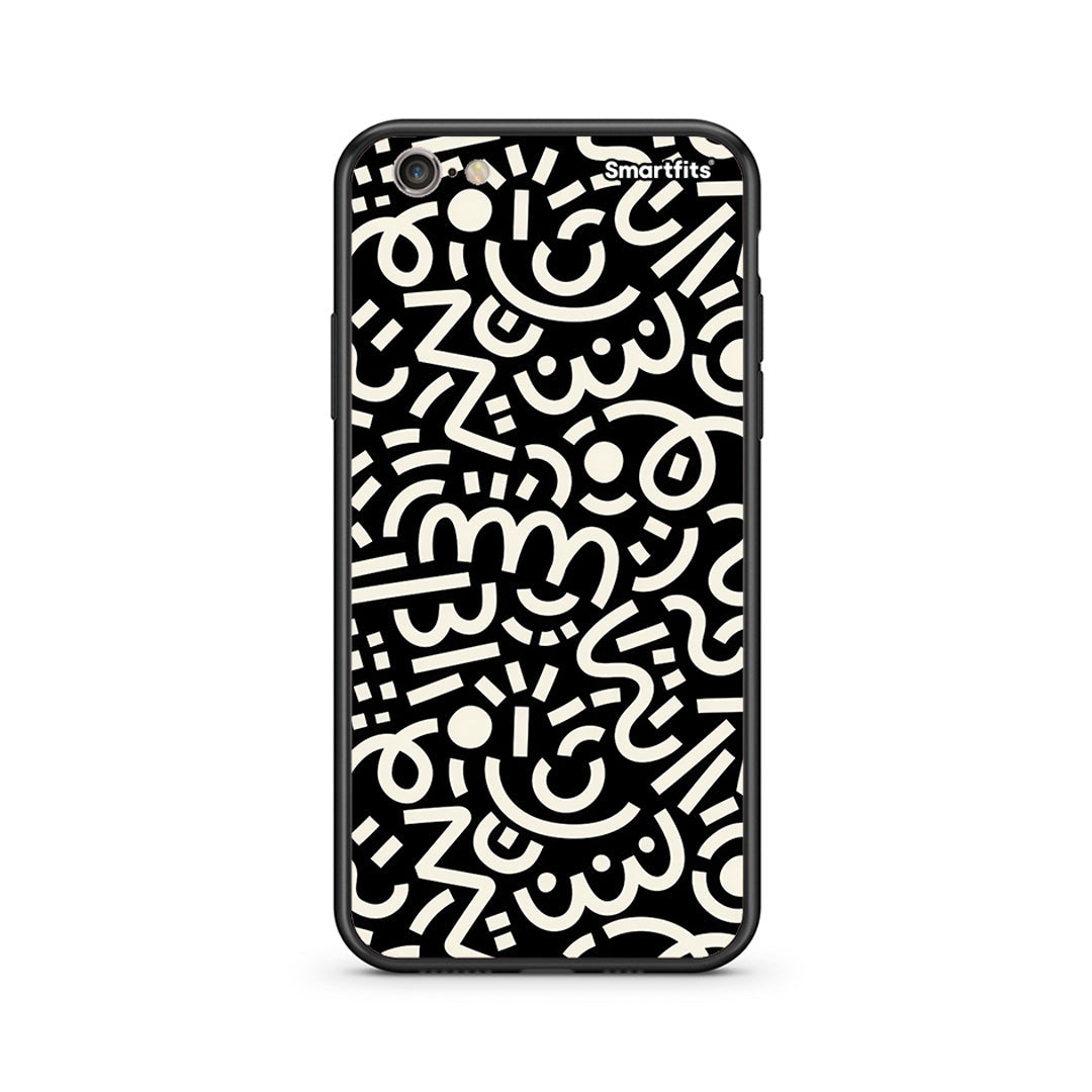 iphone 6 6s Doodle Art Θήκη από τη Smartfits με σχέδιο στο πίσω μέρος και μαύρο περίβλημα | Smartphone case with colorful back and black bezels by Smartfits