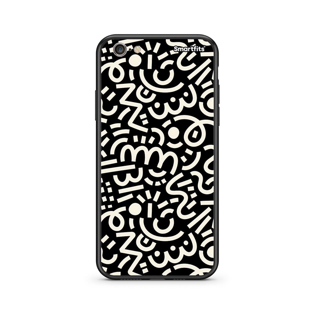 iphone 6 plus 6s plus Doodle Art Θήκη από τη Smartfits με σχέδιο στο πίσω μέρος και μαύρο περίβλημα | Smartphone case with colorful back and black bezels by Smartfits