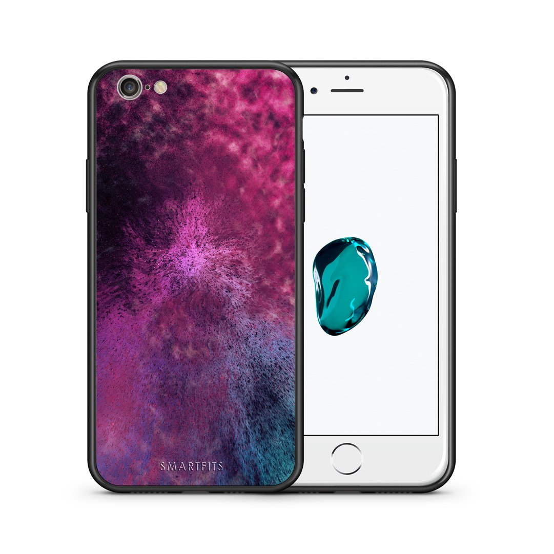 Θήκη iPhone 7/8/SE 2020 Aurora Galaxy από τη Smartfits με σχέδιο στο πίσω μέρος και μαύρο περίβλημα | iPhone 7/8/SE 2020 Aurora Galaxy case with colorful back and black bezels