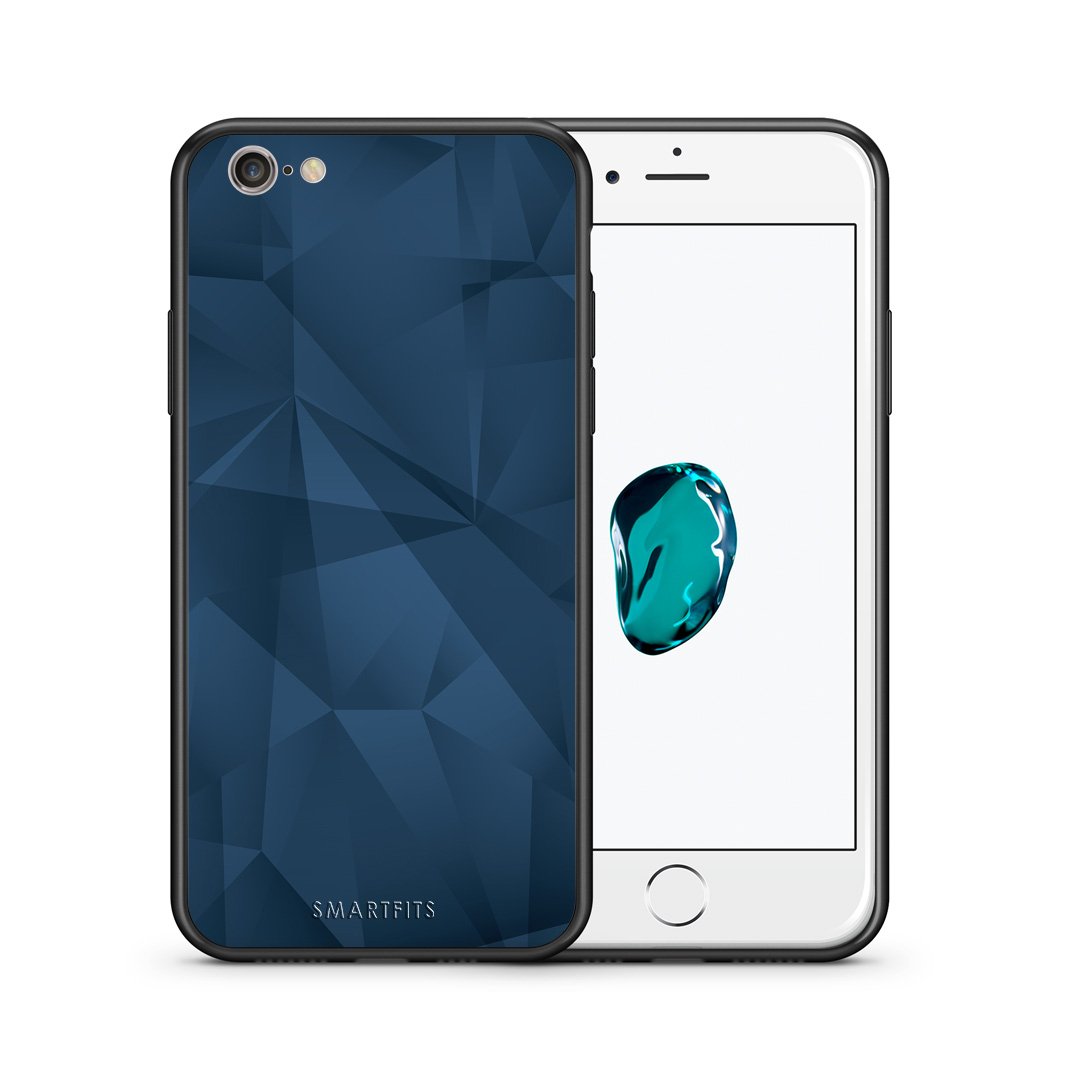 Θήκη iPhone 7/8/SE 2020 Blue Abstract Geometric από τη Smartfits με σχέδιο στο πίσω μέρος και μαύρο περίβλημα | iPhone 7/8/SE 2020 Blue Abstract Geometric case with colorful back and black bezels