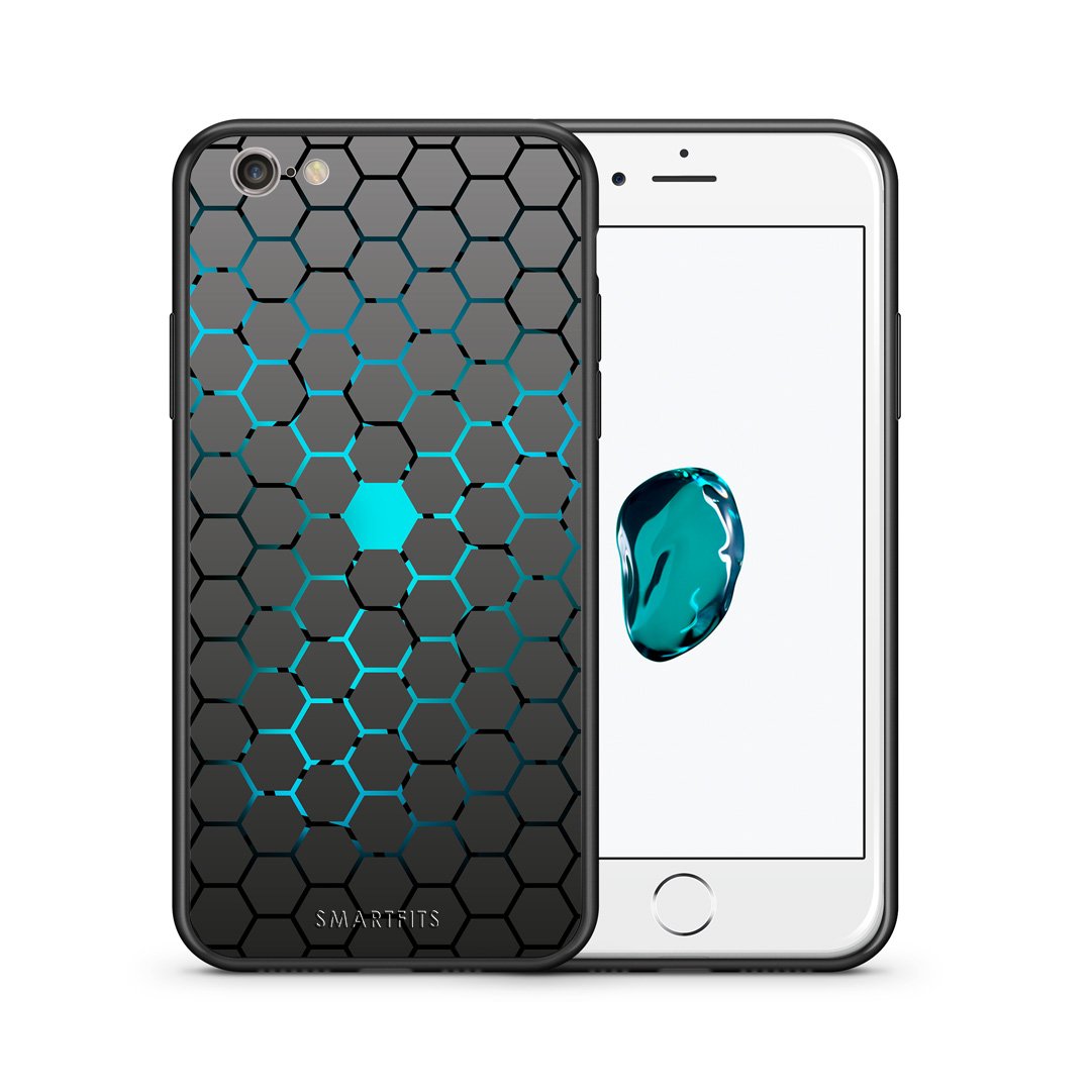 Θήκη iPhone 6/6s Hexagonal Geometric από τη Smartfits με σχέδιο στο πίσω μέρος και μαύρο περίβλημα | iPhone 6/6s Hexagonal Geometric case with colorful back and black bezels