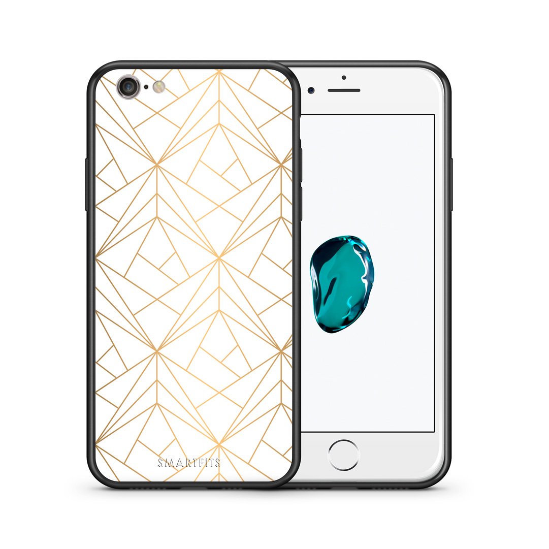 Θήκη iPhone 6/6s Luxury White Geometric από τη Smartfits με σχέδιο στο πίσω μέρος και μαύρο περίβλημα | iPhone 6/6s Luxury White Geometric case with colorful back and black bezels