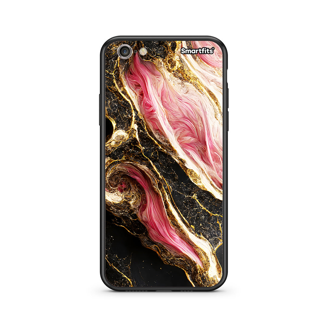 iphone 6 6s Glamorous Pink Marble θήκη από τη Smartfits με σχέδιο στο πίσω μέρος και μαύρο περίβλημα | Smartphone case with colorful back and black bezels by Smartfits