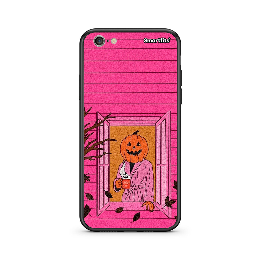 iphone 6 6s Halloween Pumpkin Lady Θήκη από τη Smartfits με σχέδιο στο πίσω μέρος και μαύρο περίβλημα | Smartphone case with colorful back and black bezels by Smartfits