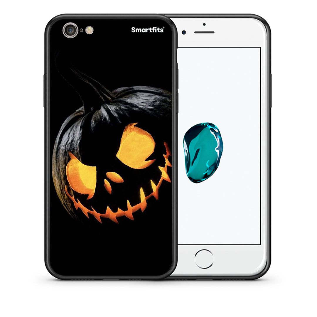 Θήκη iPhone 6 / 6s Halloween Scary Pumpkin από τη Smartfits με σχέδιο στο πίσω μέρος και μαύρο περίβλημα | iPhone 6 / 6s Halloween Scary Pumpkin case with colorful back and black bezels