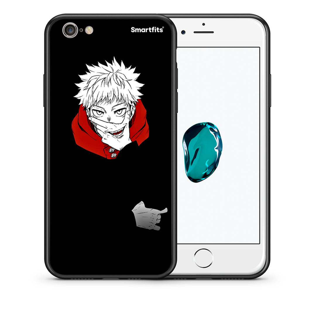 Θήκη iPhone 6/6s Itadori Anime από τη Smartfits με σχέδιο στο πίσω μέρος και μαύρο περίβλημα | iPhone 6/6s Itadori Anime case with colorful back and black bezels