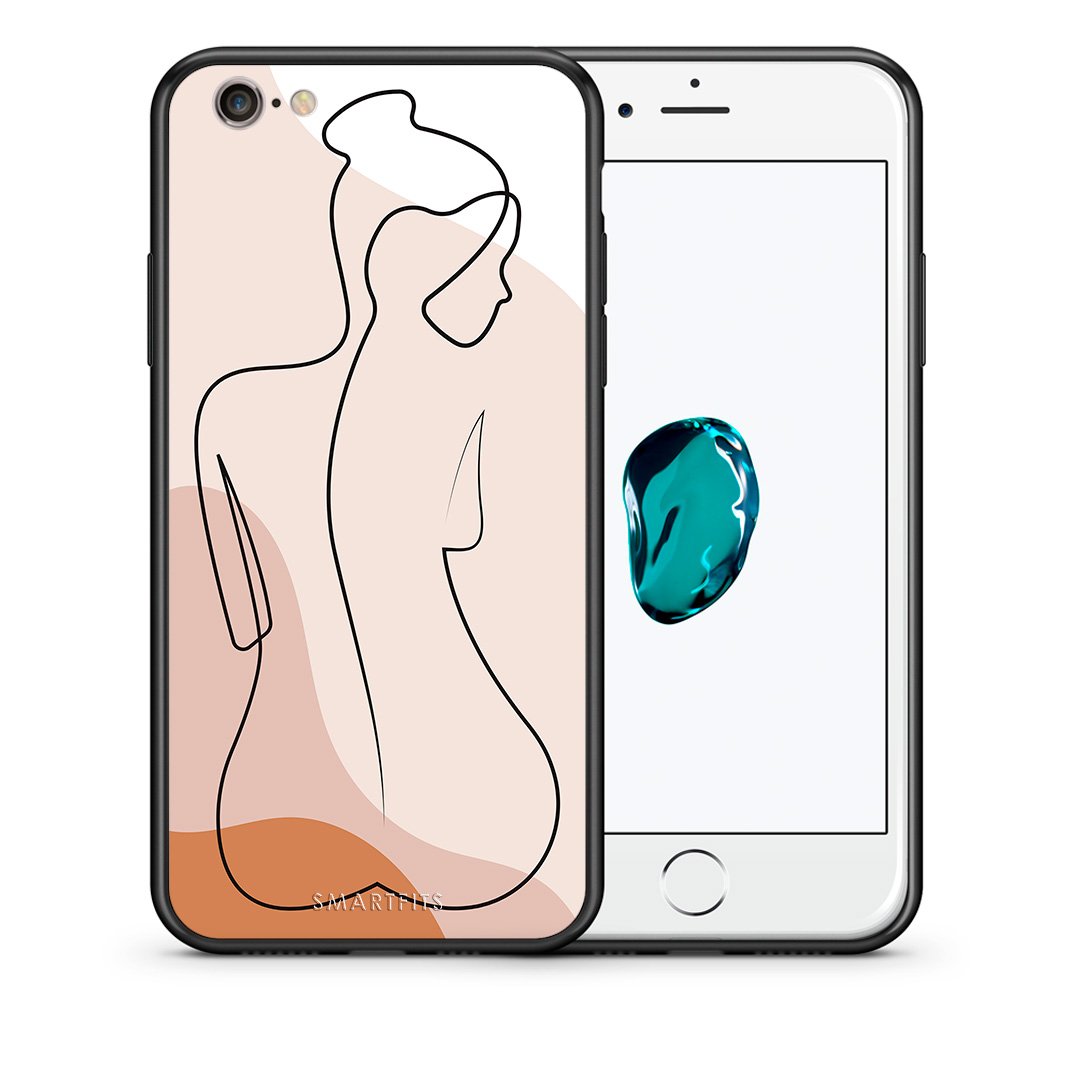 Θήκη iPhone 7/8/SE 2020 LineArt Woman από τη Smartfits με σχέδιο στο πίσω μέρος και μαύρο περίβλημα | iPhone 7/8/SE 2020 LineArt Woman case with colorful back and black bezels