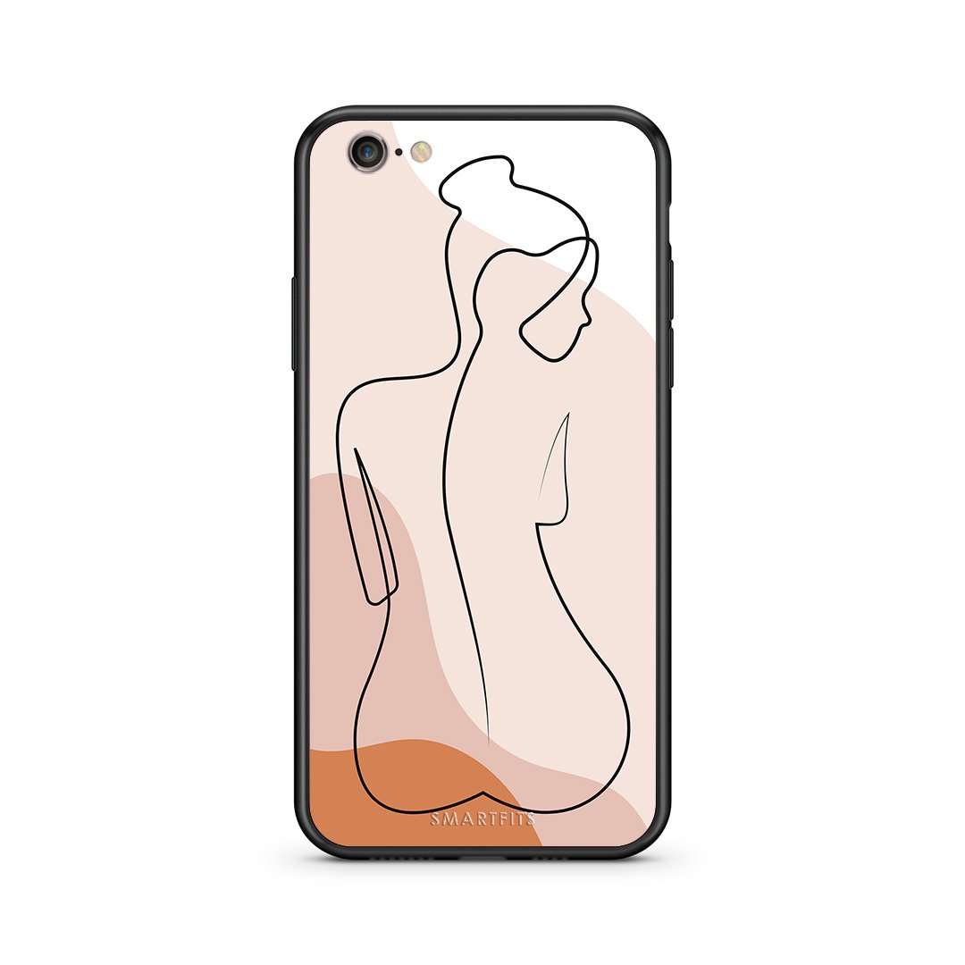 iphone 6 plus 6s plus LineArt Woman θήκη από τη Smartfits με σχέδιο στο πίσω μέρος και μαύρο περίβλημα | Smartphone case with colorful back and black bezels by Smartfits