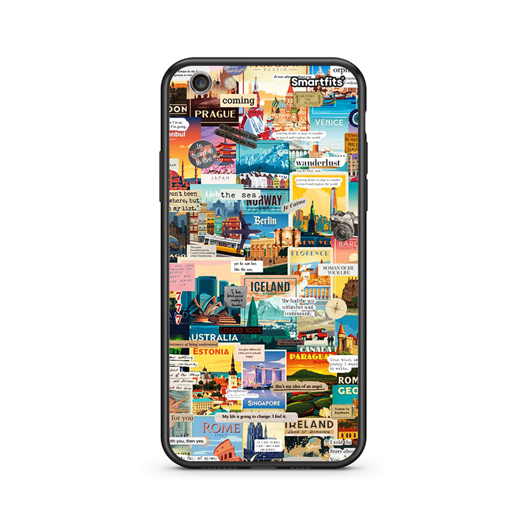 iphone 6 6s Live To Travel θήκη από τη Smartfits με σχέδιο στο πίσω μέρος και μαύρο περίβλημα | Smartphone case with colorful back and black bezels by Smartfits