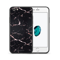 Thumbnail for Θήκη iPhone 6/6s Black Rosegold Marble από τη Smartfits με σχέδιο στο πίσω μέρος και μαύρο περίβλημα | iPhone 6/6s Black Rosegold Marble case with colorful back and black bezels
