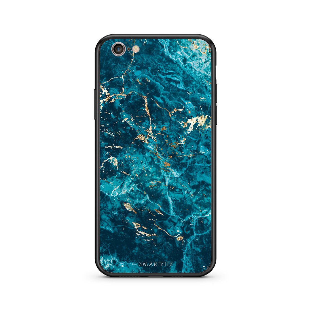 iphone 6 6s Marble Blue θήκη από τη Smartfits με σχέδιο στο πίσω μέρος και μαύρο περίβλημα | Smartphone case with colorful back and black bezels by Smartfits