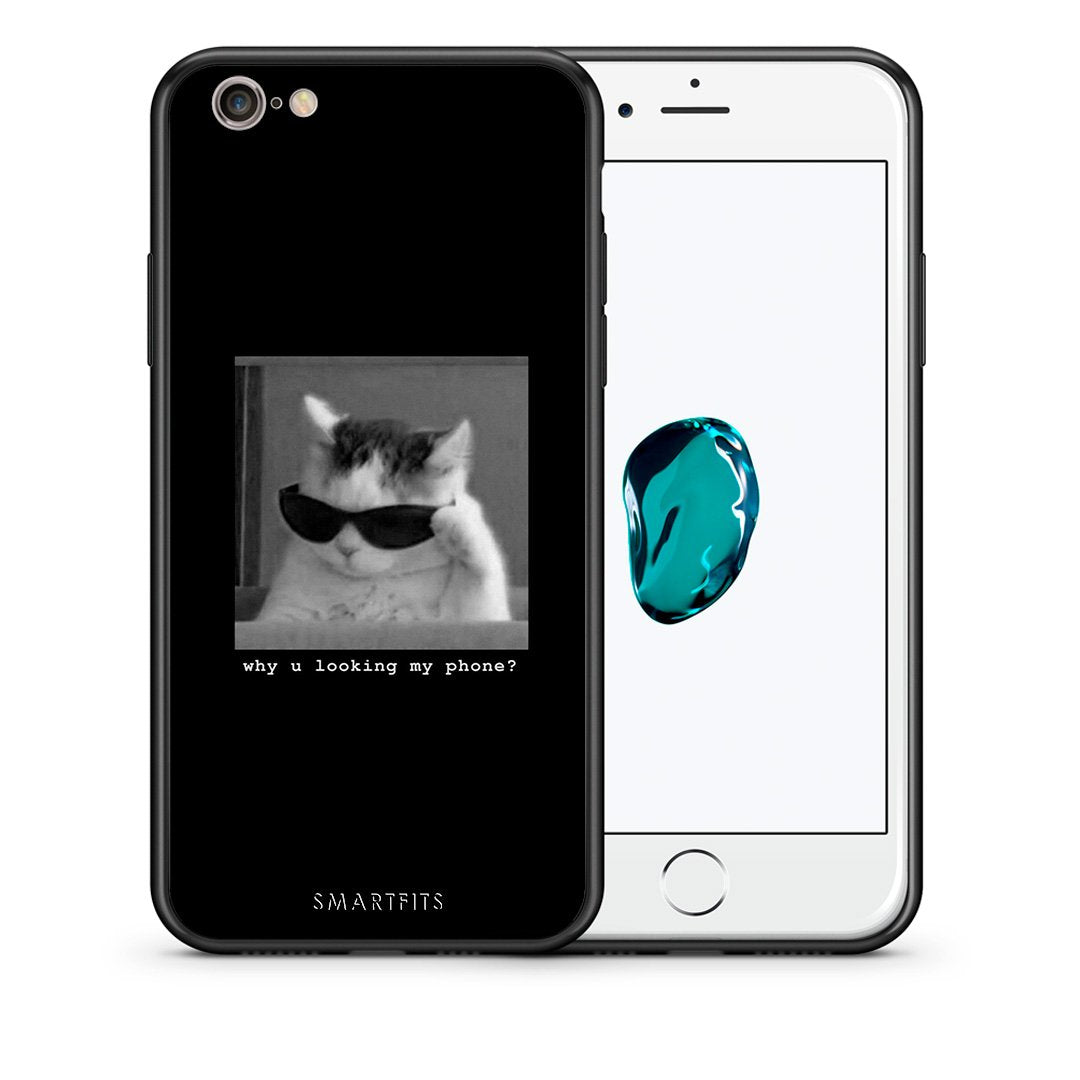 Θήκη iPhone 7/8/SE 2020 Meme Cat από τη Smartfits με σχέδιο στο πίσω μέρος και μαύρο περίβλημα | iPhone 7/8/SE 2020 Meme Cat case with colorful back and black bezels