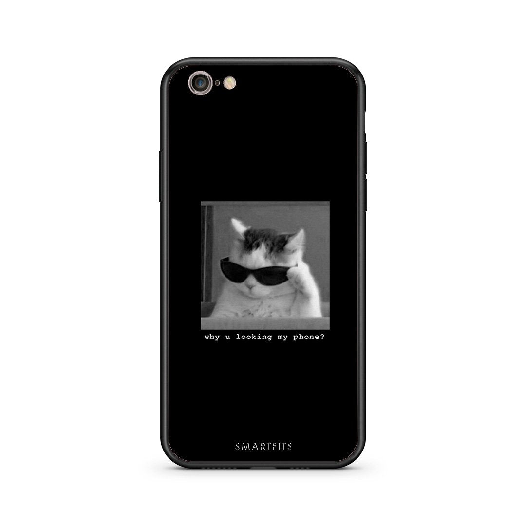 iPhone 7/8 Meme Cat θήκη από τη Smartfits με σχέδιο στο πίσω μέρος και μαύρο περίβλημα | Smartphone case with colorful back and black bezels by Smartfits
