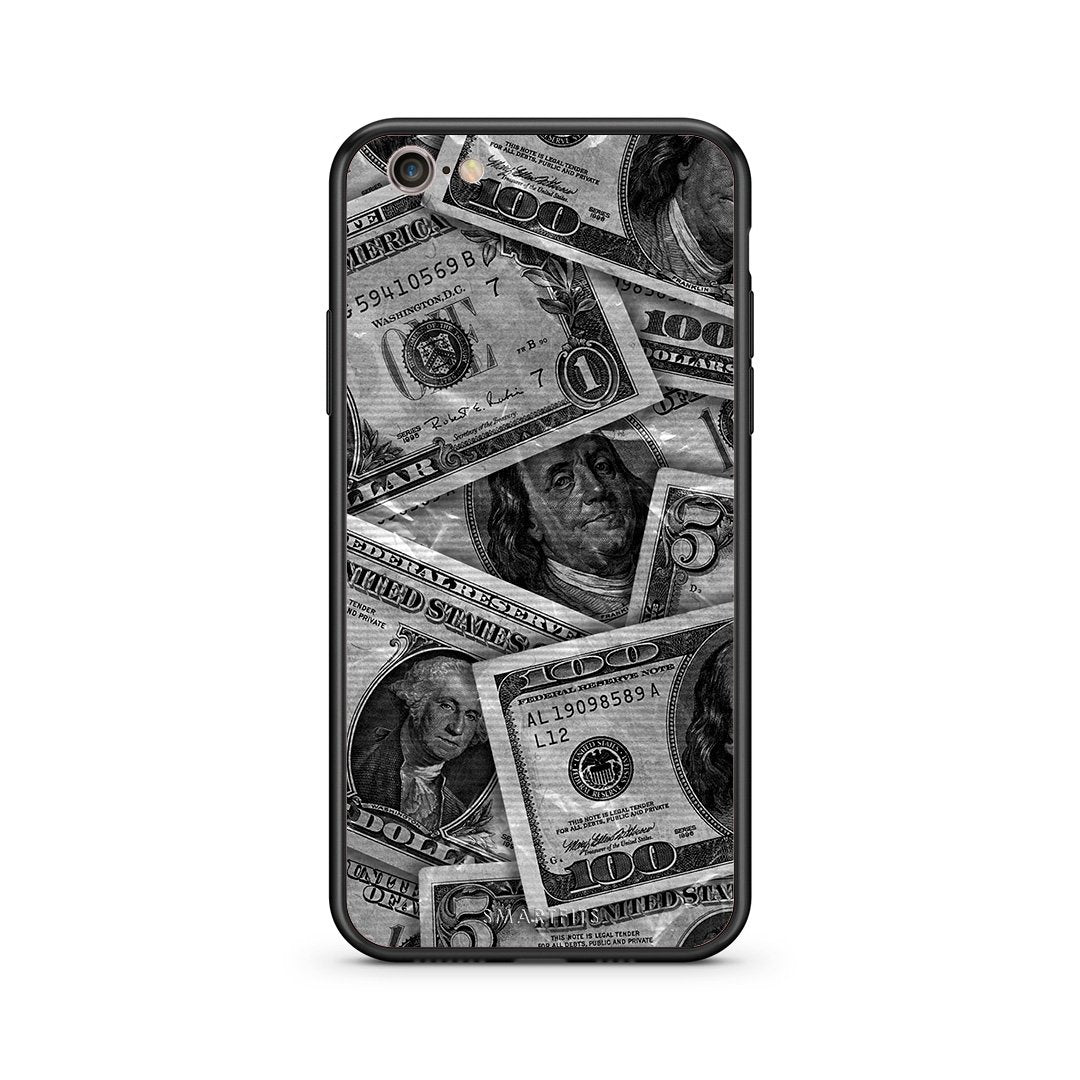 iphone 6 plus 6s plus Money Dollars θήκη από τη Smartfits με σχέδιο στο πίσω μέρος και μαύρο περίβλημα | Smartphone case with colorful back and black bezels by Smartfits
