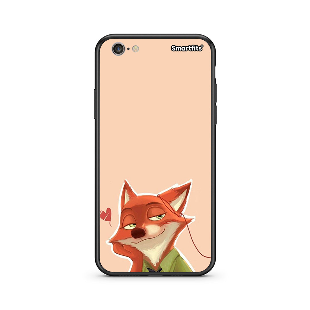 iPhone 7/8 Nick Wilde And Judy Hopps Love 1 θήκη από τη Smartfits με σχέδιο στο πίσω μέρος και μαύρο περίβλημα | Smartphone case with colorful back and black bezels by Smartfits