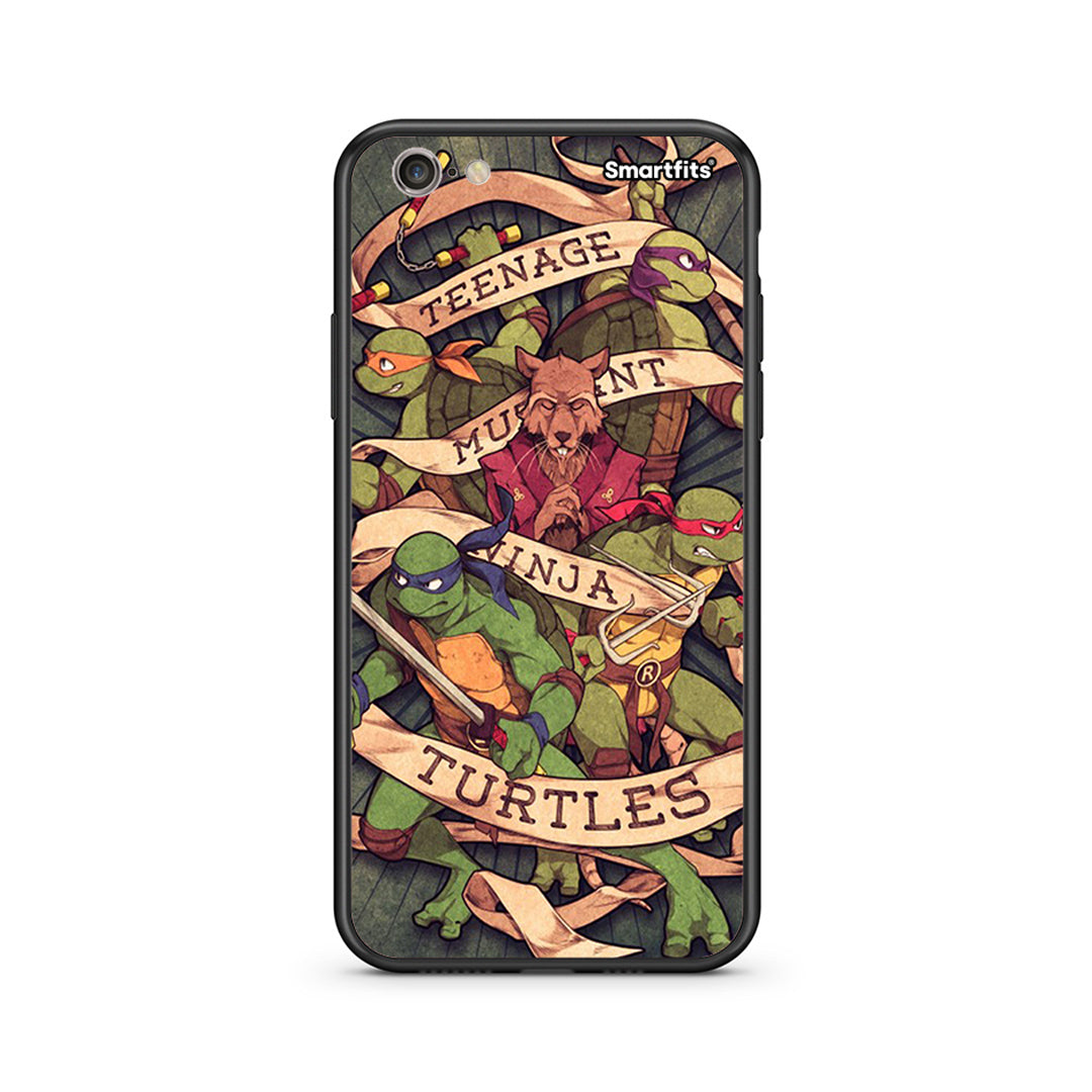 iphone 6 6s Ninja Turtles θήκη από τη Smartfits με σχέδιο στο πίσω μέρος και μαύρο περίβλημα | Smartphone case with colorful back and black bezels by Smartfits