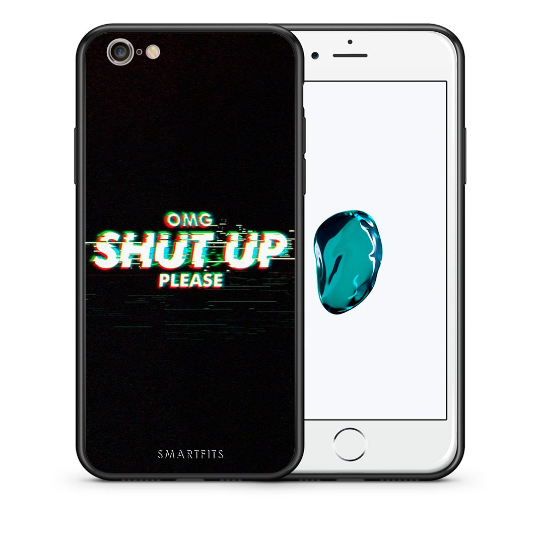 Θήκη iPhone 6 Plus/6s Plus OMG ShutUp από τη Smartfits με σχέδιο στο πίσω μέρος και μαύρο περίβλημα | iPhone 6 Plus/6s Plus OMG ShutUp case with colorful back and black bezels