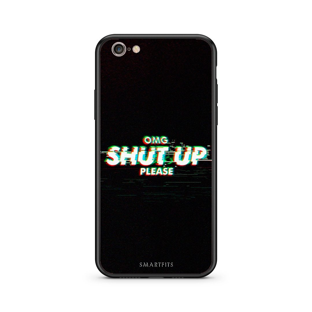 iphone 6 plus 6s plus OMG ShutUp θήκη από τη Smartfits με σχέδιο στο πίσω μέρος και μαύρο περίβλημα | Smartphone case with colorful back and black bezels by Smartfits