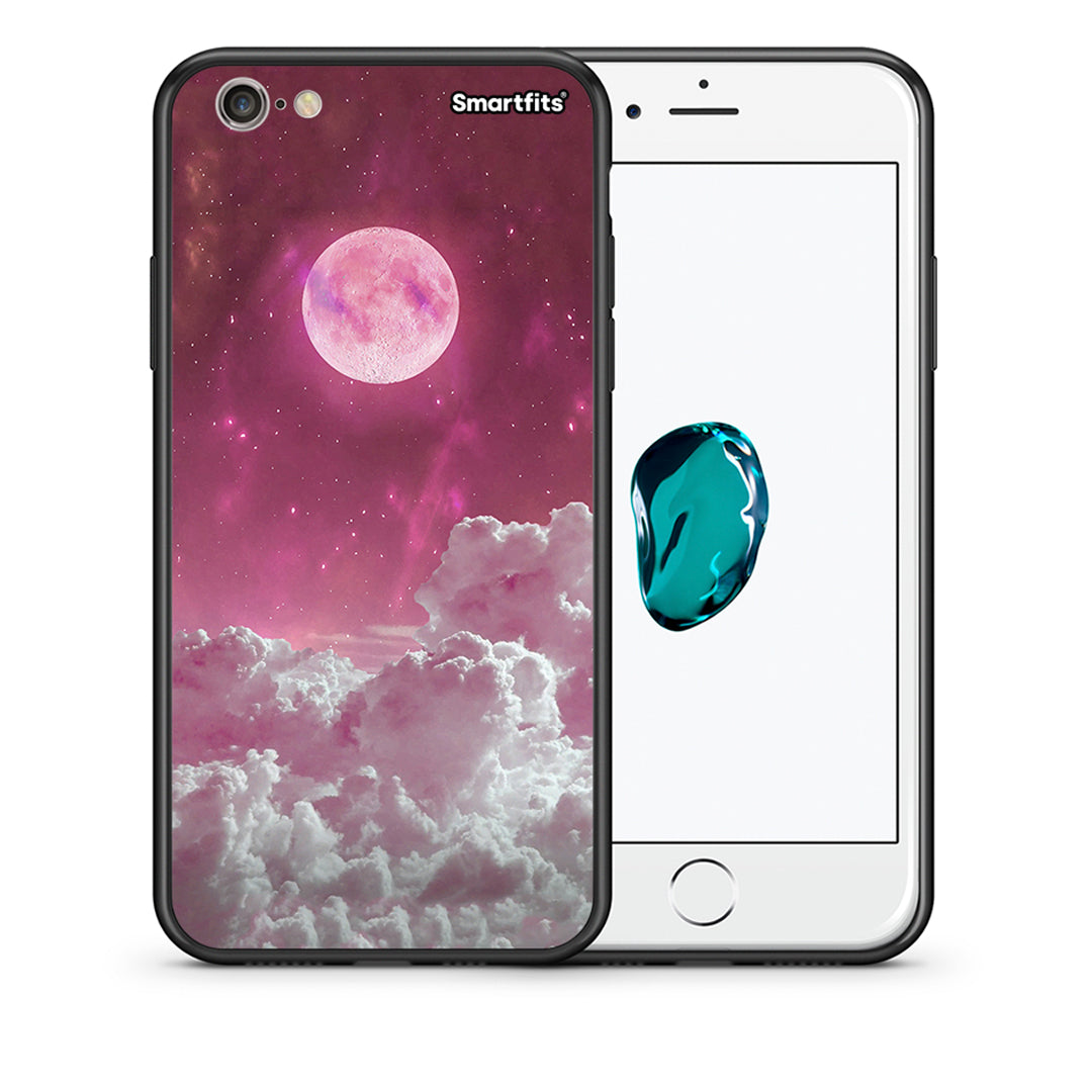 Θήκη iPhone 6 Plus / 6s Plus Pink Moon από τη Smartfits με σχέδιο στο πίσω μέρος και μαύρο περίβλημα | iPhone 6 Plus / 6s Plus Pink Moon case with colorful back and black bezels