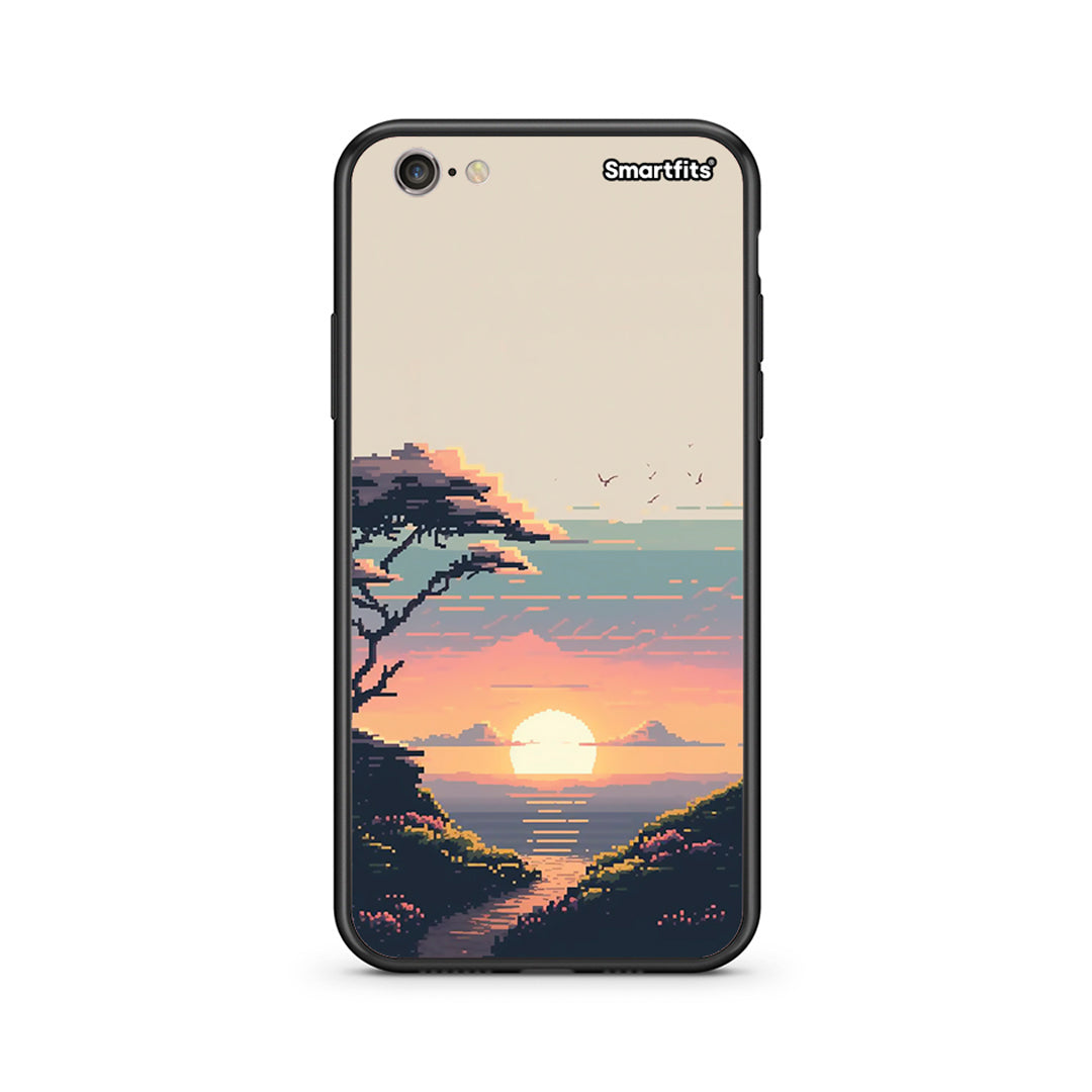 iphone 6 plus 6s plus Pixel Sunset Θήκη από τη Smartfits με σχέδιο στο πίσω μέρος και μαύρο περίβλημα | Smartphone case with colorful back and black bezels by Smartfits