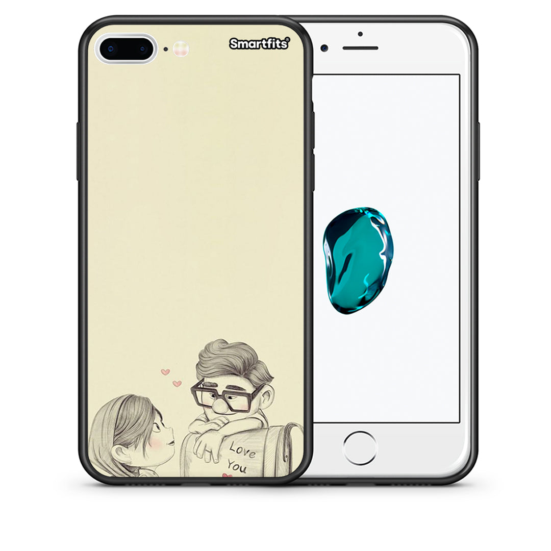 Θήκη iPhone 7 Plus/8 Plus Carl And Ellie από τη Smartfits με σχέδιο στο πίσω μέρος και μαύρο περίβλημα | iPhone 7 Plus/8 Plus Carl And Ellie case with colorful back and black bezels