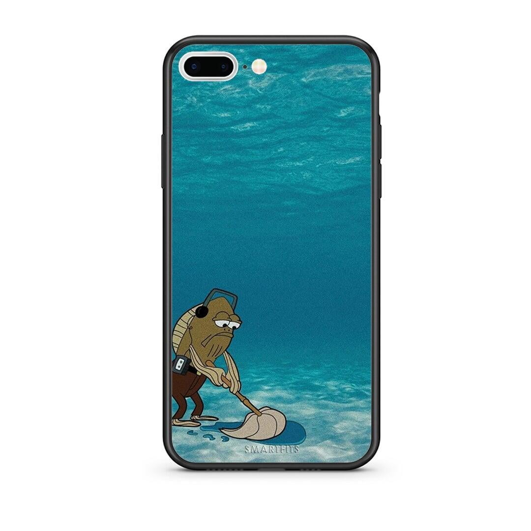 iPhone 7 Plus / 8 Plus Clean The Ocean Θήκη από τη Smartfits με σχέδιο στο πίσω μέρος και μαύρο περίβλημα | Smartphone case with colorful back and black bezels by Smartfits