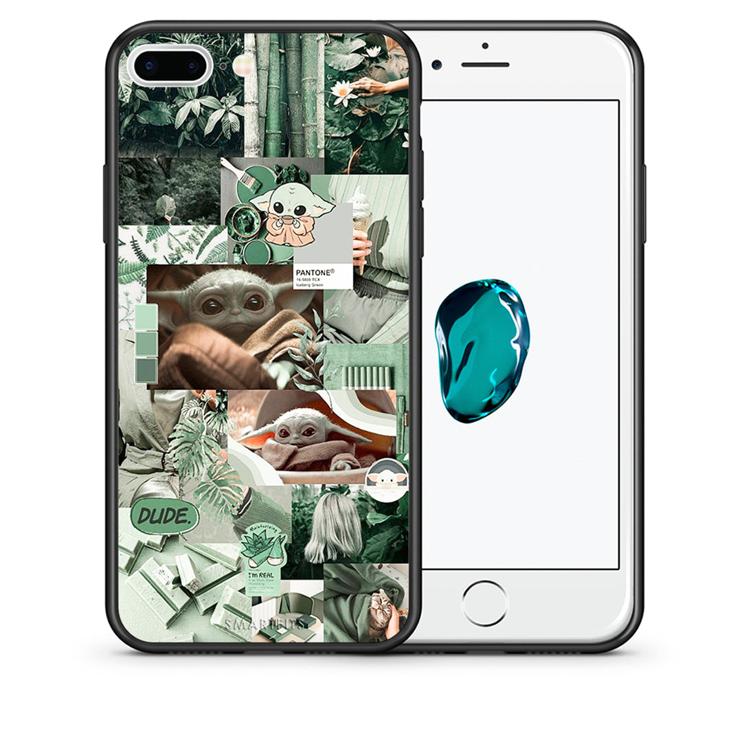 Θήκη Αγίου Βαλεντίνου iPhone 7 Plus / 8 Plus Collage Dude από τη Smartfits με σχέδιο στο πίσω μέρος και μαύρο περίβλημα | iPhone 7 Plus / 8 Plus Collage Dude case with colorful back and black bezels