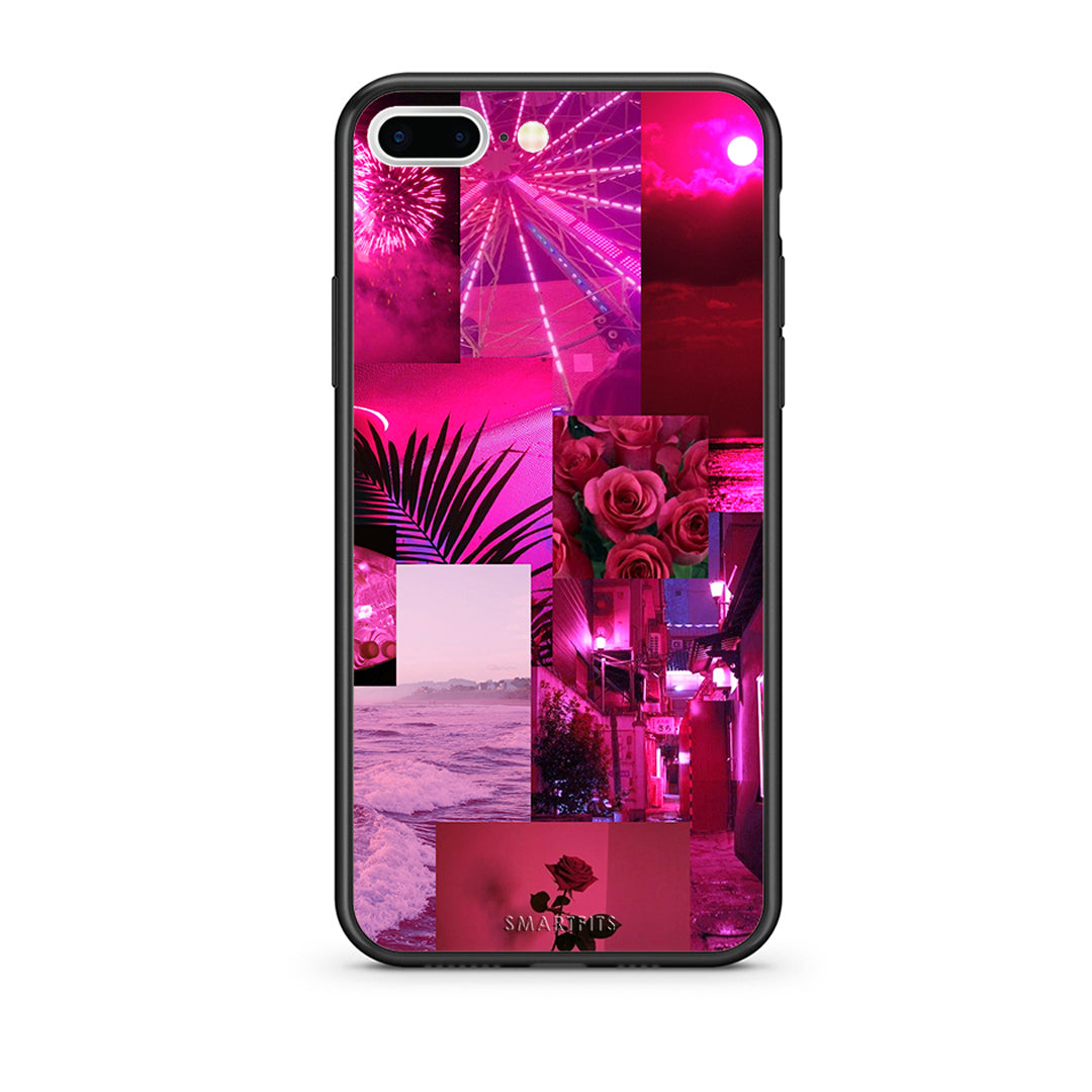 iPhone 7 Plus / 8 Plus Collage Red Roses Θήκη Αγίου Βαλεντίνου από τη Smartfits με σχέδιο στο πίσω μέρος και μαύρο περίβλημα | Smartphone case with colorful back and black bezels by Smartfits