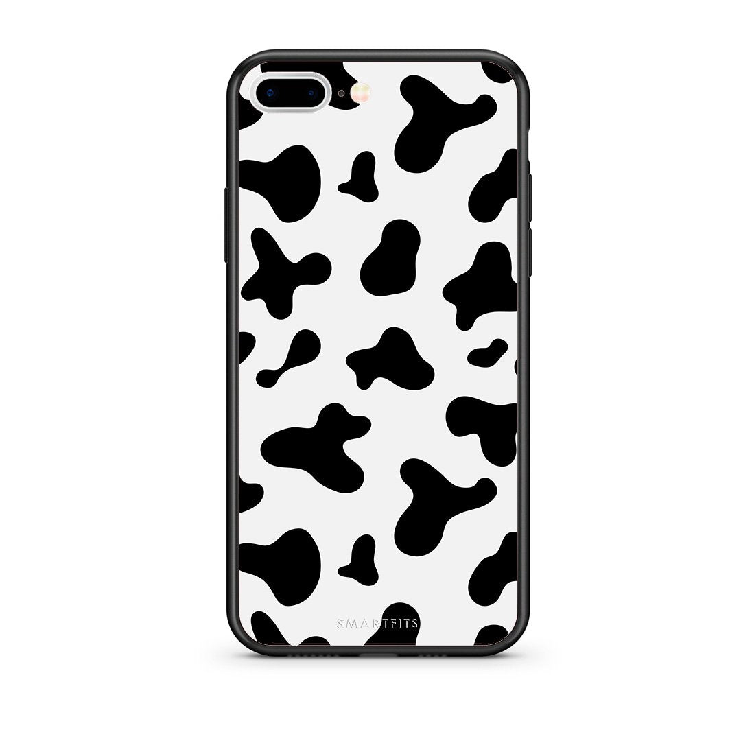 iPhone 7 Plus/8 Plus Cow Print θήκη από τη Smartfits με σχέδιο στο πίσω μέρος και μαύρο περίβλημα | Smartphone case with colorful back and black bezels by Smartfits
