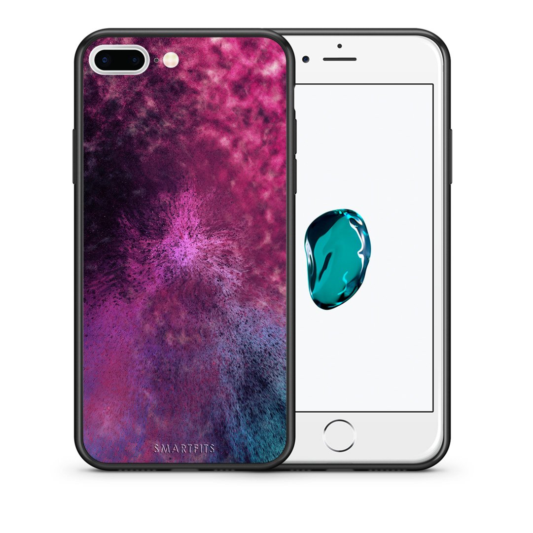 Θήκη iPhone 7 Plus/8 Plus Aurora Galaxy από τη Smartfits με σχέδιο στο πίσω μέρος και μαύρο περίβλημα | iPhone 7 Plus/8 Plus Aurora Galaxy case with colorful back and black bezels