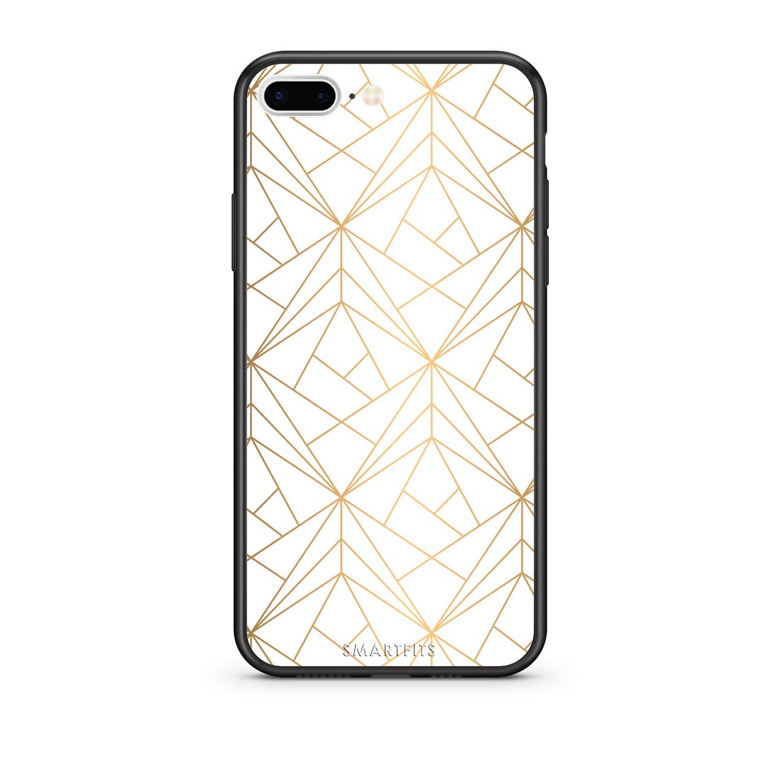 111 - iPhone 7 Plus/8 Plus Luxury White Geometric case, cover, bumper