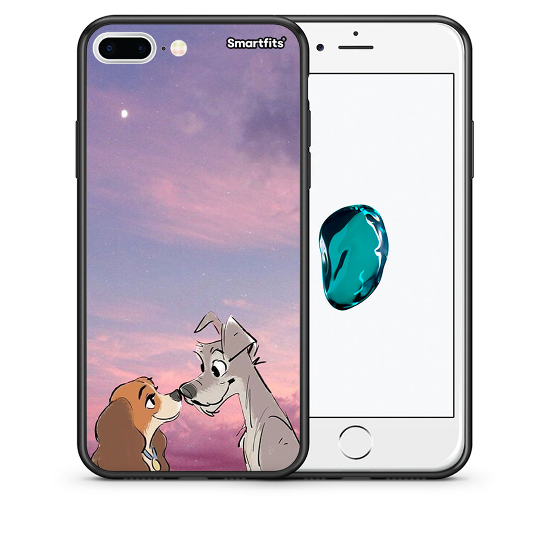 Θήκη iPhone 7 Plus/8 Plus Lady And Tramp από τη Smartfits με σχέδιο στο πίσω μέρος και μαύρο περίβλημα | iPhone 7 Plus/8 Plus Lady And Tramp case with colorful back and black bezels