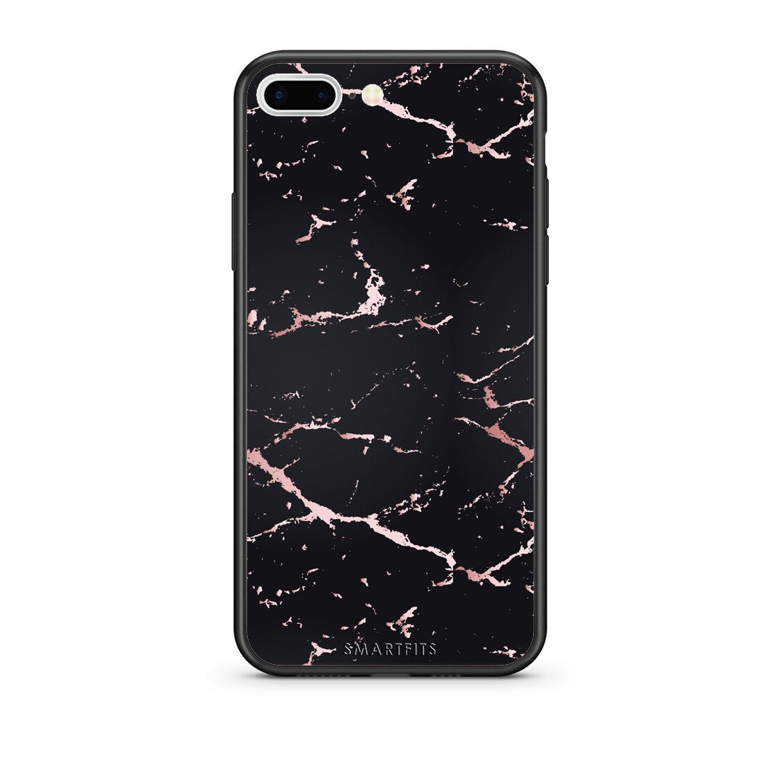 4 - iPhone 7 Plus/8 Plus Black Rosegold Marble case, cover, bumper
