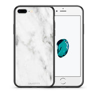 Thumbnail for Θήκη iPhone 7 Plus/8 Plus White Marble από τη Smartfits με σχέδιο στο πίσω μέρος και μαύρο περίβλημα | iPhone 7 Plus/8 Plus White Marble case with colorful back and black bezels