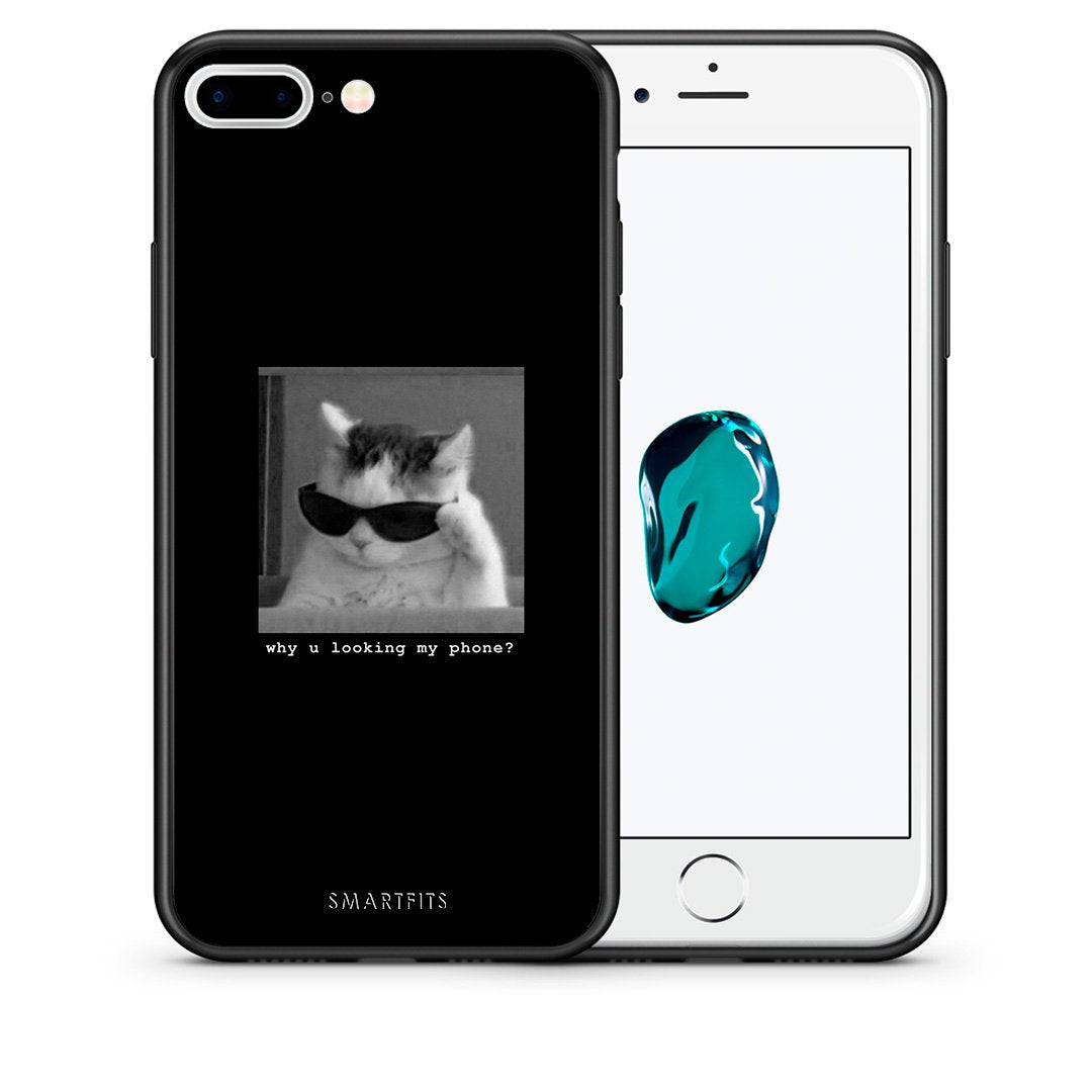 Θήκη iPhone 7 Plus/8 Plus Meme Cat από τη Smartfits με σχέδιο στο πίσω μέρος και μαύρο περίβλημα | iPhone 7 Plus/8 Plus Meme Cat case with colorful back and black bezels