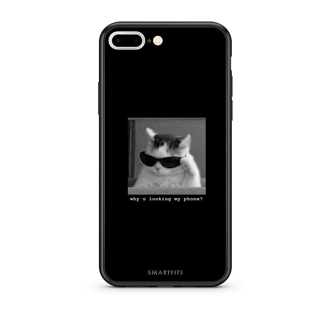iPhone 7 Plus/8 Plus Meme Cat θήκη από τη Smartfits με σχέδιο στο πίσω μέρος και μαύρο περίβλημα | Smartphone case with colorful back and black bezels by Smartfits