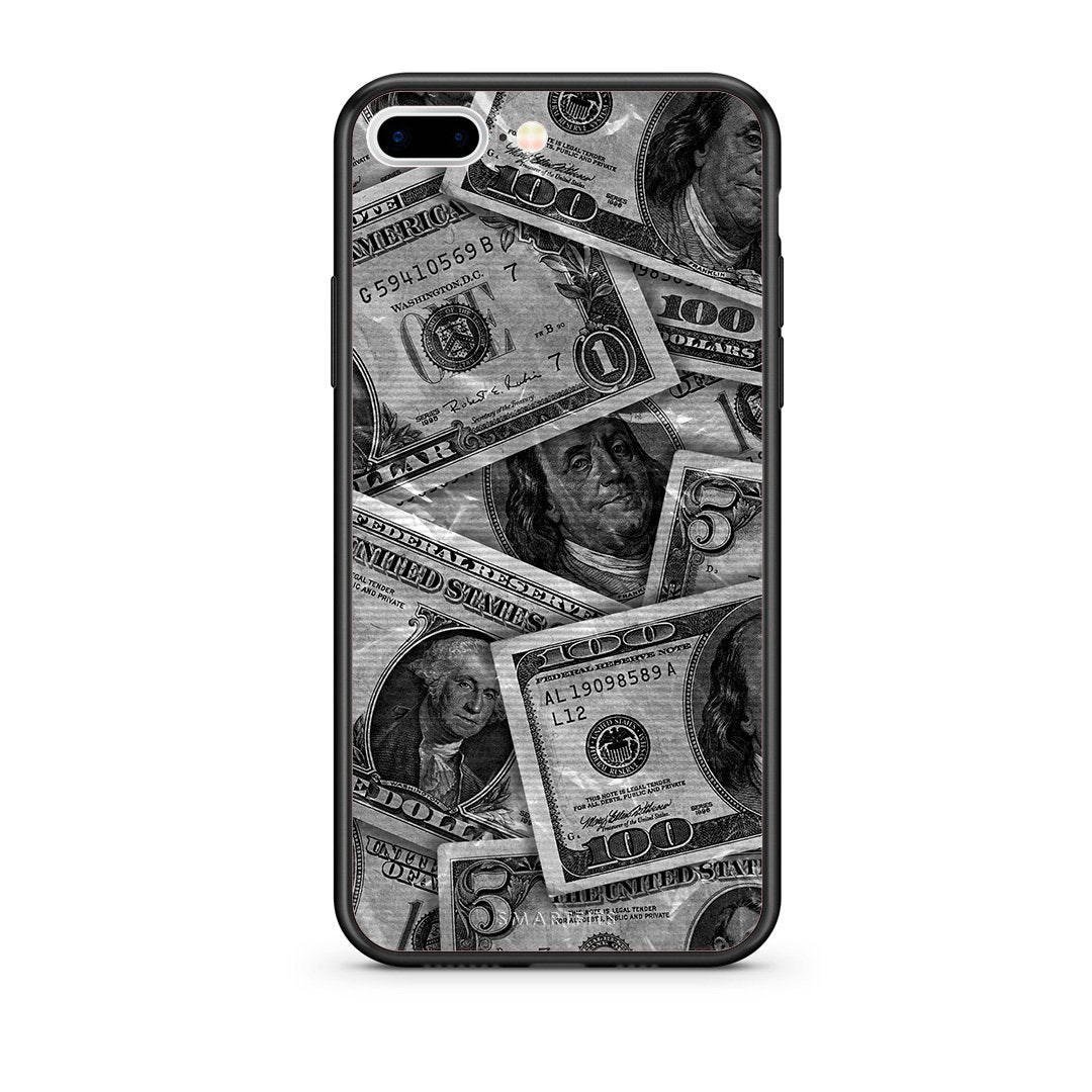 iPhone 7 Plus/8 Plus Money Dollars θήκη από τη Smartfits με σχέδιο στο πίσω μέρος και μαύρο περίβλημα | Smartphone case with colorful back and black bezels by Smartfits
