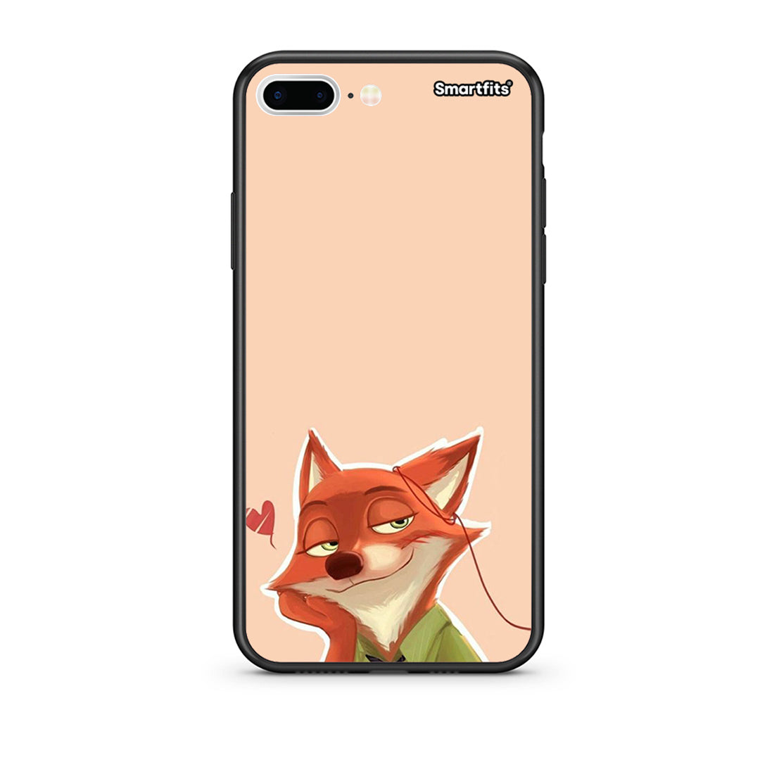 iPhone 7 Plus/8 Plus Nick Wilde And Judy Hopps Love 1 θήκη από τη Smartfits με σχέδιο στο πίσω μέρος και μαύρο περίβλημα | Smartphone case with colorful back and black bezels by Smartfits