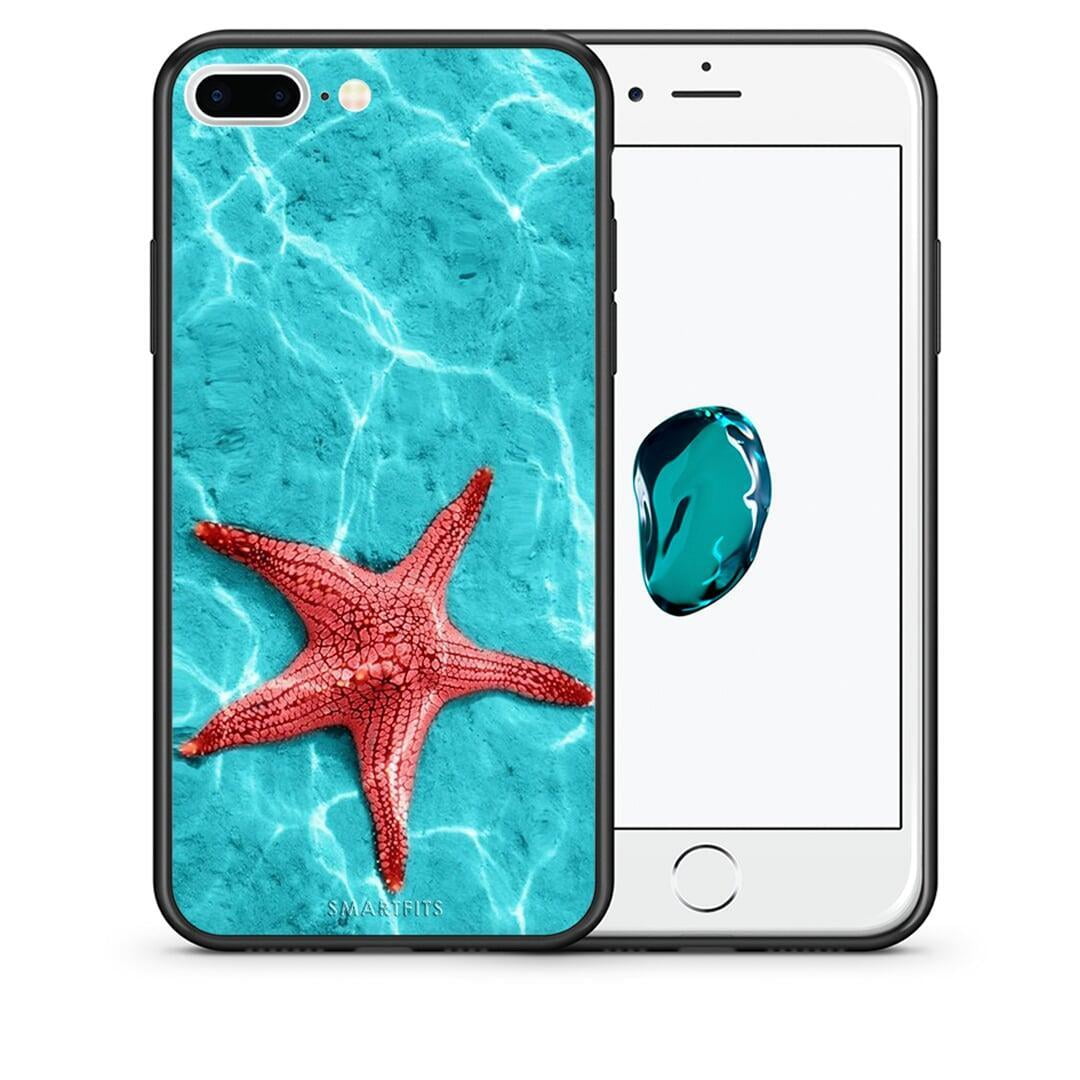 Θήκη iPhone 7 Plus / 8 Plus Red Starfish από τη Smartfits με σχέδιο στο πίσω μέρος και μαύρο περίβλημα | iPhone 7 Plus / 8 Plus Red Starfish case with colorful back and black bezels