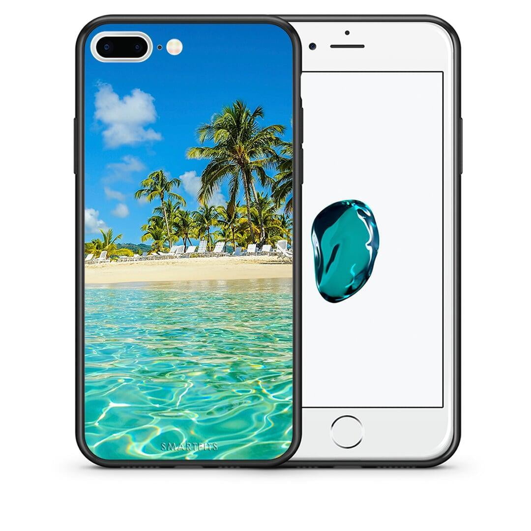 Θήκη iPhone 7 Plus / 8 Plus Tropical Vibes από τη Smartfits με σχέδιο στο πίσω μέρος και μαύρο περίβλημα | iPhone 7 Plus / 8 Plus Tropical Vibes case with colorful back and black bezels