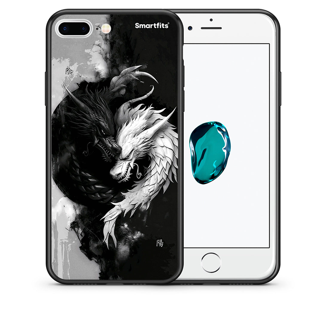 Θήκη iPhone 7 Plus / 8 Plus Yin Yang από τη Smartfits με σχέδιο στο πίσω μέρος και μαύρο περίβλημα | iPhone 7 Plus / 8 Plus Yin Yang case with colorful back and black bezels