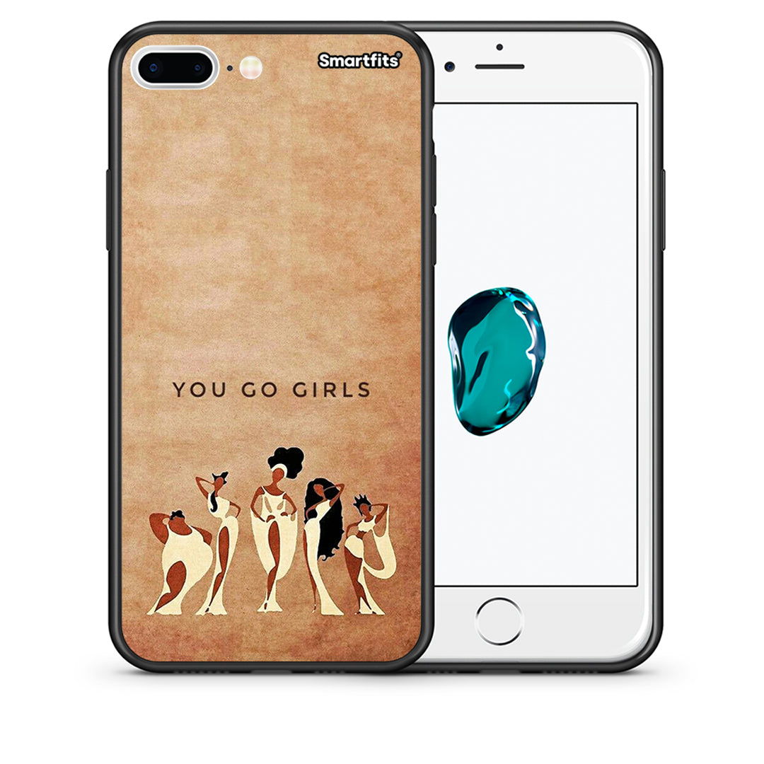 Θήκη iPhone 7 Plus/8 Plus You Go Girl από τη Smartfits με σχέδιο στο πίσω μέρος και μαύρο περίβλημα | iPhone 7 Plus/8 Plus You Go Girl case with colorful back and black bezels