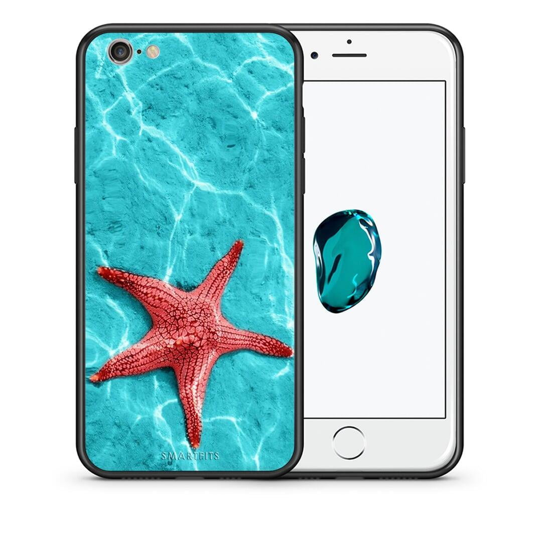 Θήκη iPhone 7 / 8 / SE 2020 Red Starfish από τη Smartfits με σχέδιο στο πίσω μέρος και μαύρο περίβλημα | iPhone 7 / 8 / SE 2020 Red Starfish case with colorful back and black bezels