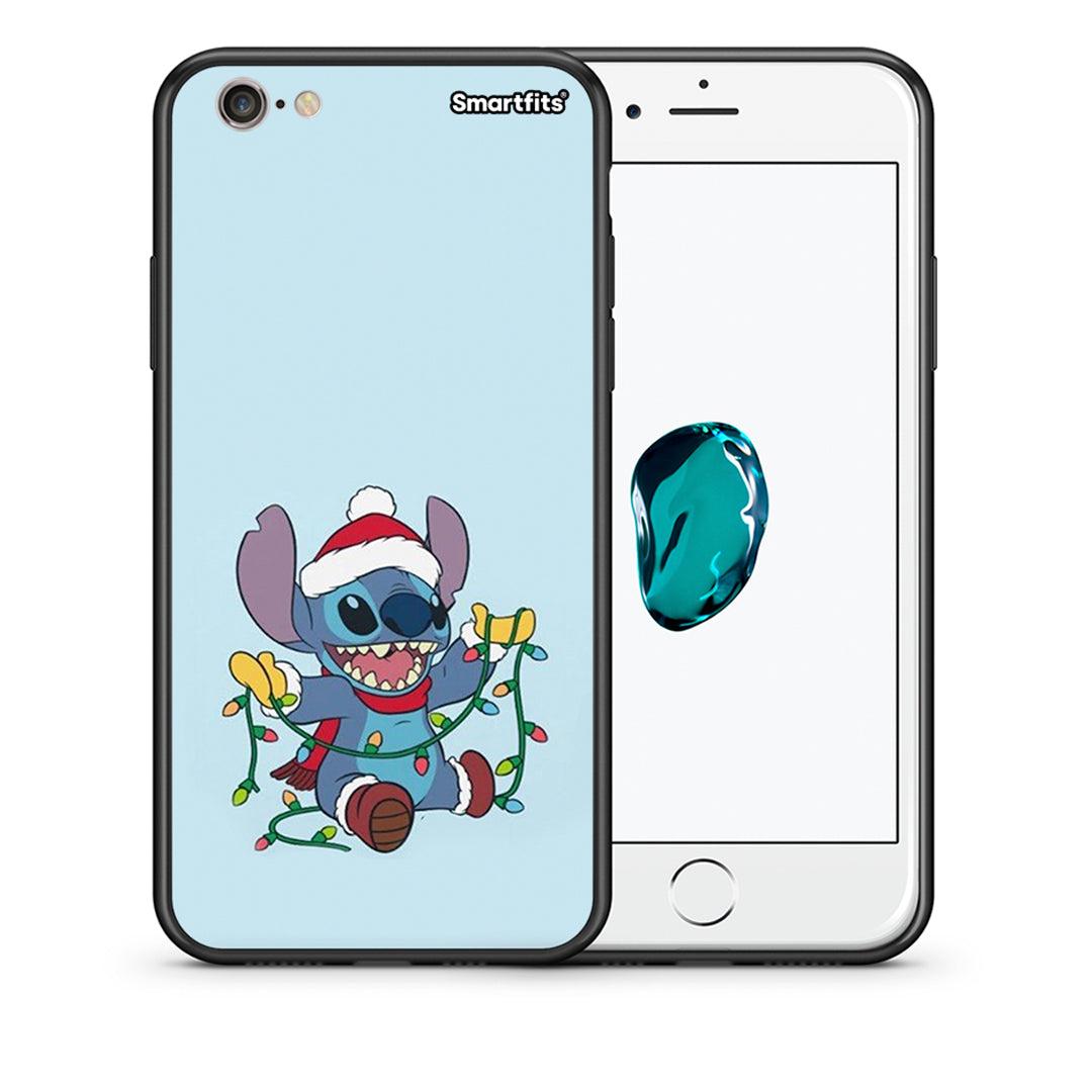 Θήκη iPhone 7/8/SE 2020 Santa Stich από τη Smartfits με σχέδιο στο πίσω μέρος και μαύρο περίβλημα | iPhone 7/8/SE 2020 Santa Stich case with colorful back and black bezels