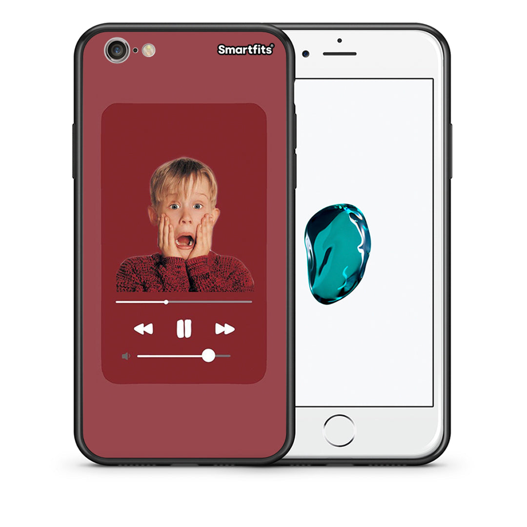 Θήκη iPhone 6/6s Xmas Alone Music από τη Smartfits με σχέδιο στο πίσω μέρος και μαύρο περίβλημα | iPhone 6/6s Xmas Alone Music case with colorful back and black bezels