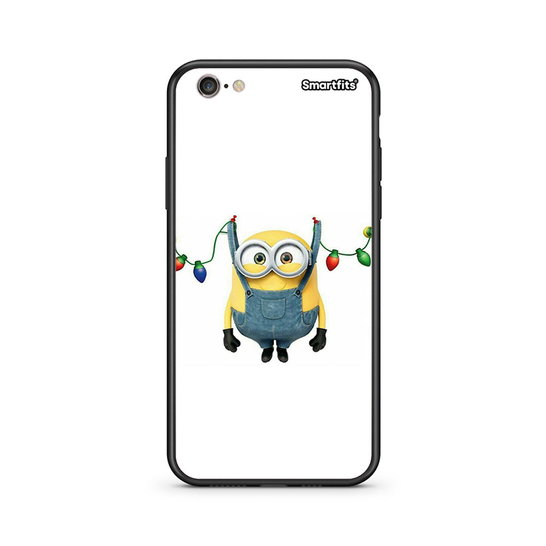 iphone 6 6s Xmas Minion Lights θήκη από τη Smartfits με σχέδιο στο πίσω μέρος και μαύρο περίβλημα | Smartphone case with colorful back and black bezels by Smartfits