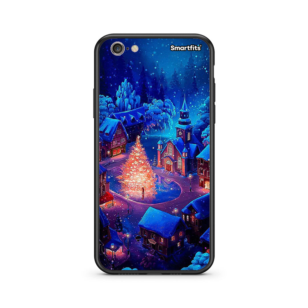 iPhone 7/8 Xmas Village θήκη από τη Smartfits με σχέδιο στο πίσω μέρος και μαύρο περίβλημα | Smartphone case with colorful back and black bezels by Smartfits